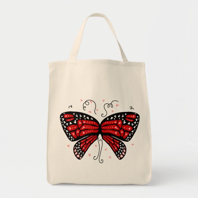 Bolso De Tela Alas cardíacas (Frente)