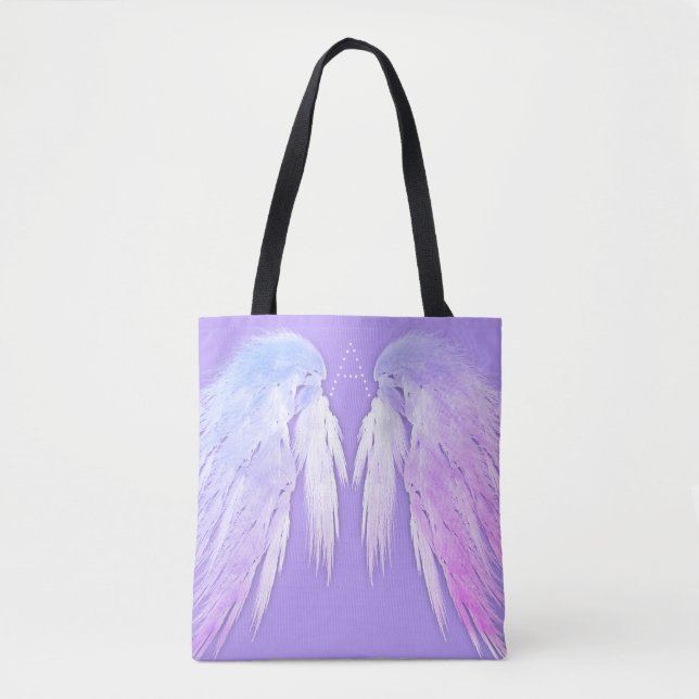 Bolso De Tela ALAS DE ÁNGEL Monograma Morado Hada (Anverso)