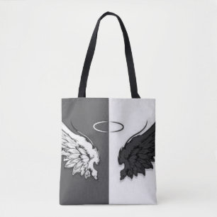 Bolso De Tela Alas negras y blancas