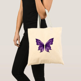 Bolso De Tela Alas Purpúreas de Mariposa Cósmicas Índigo Estétic