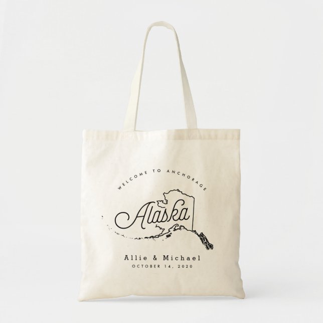 Bolso De Tela Alaska Boda Bienvenida Tote Bag (Frente)