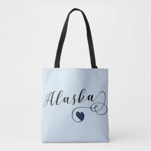 Bolso De Tela Alaska Heart Grocery Bag, Alaskan