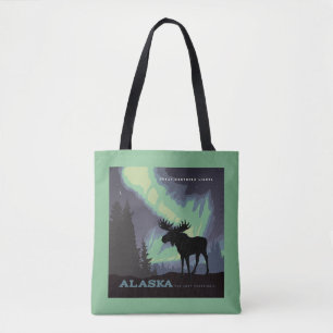Bolso De Tela Alaska Moose de las luces del norte