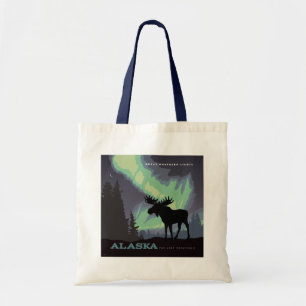Bolso De Tela Alaska Moose de las luces del norte