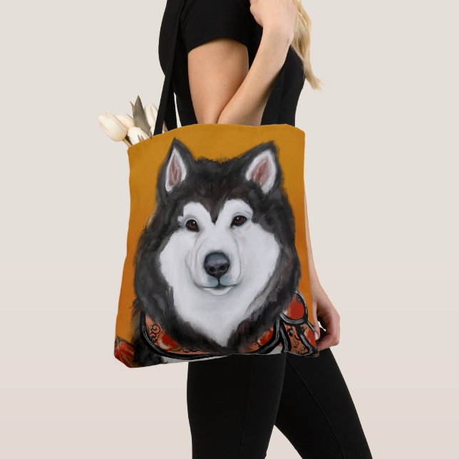 Bolso De Tela Alaskan Malamute (Detalle)