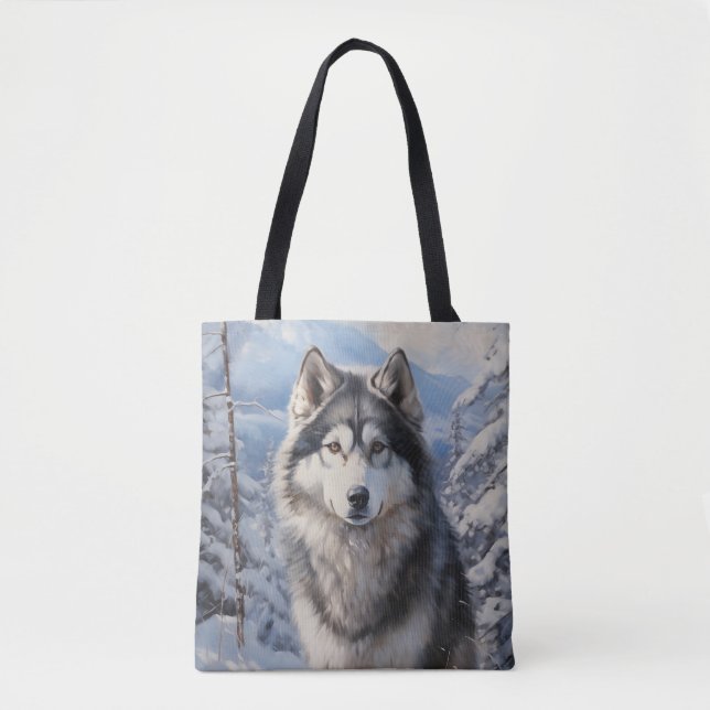 Bolso De Tela Alaskan Malamute (Anverso)