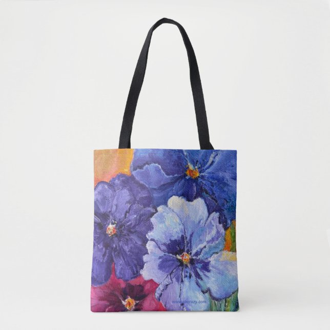 Bolso De Tela Alaskan Pansies Tote Bag (Anverso)