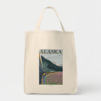 Bolso De Tela AlaskaRailroad y Fireweed Vintage Travel