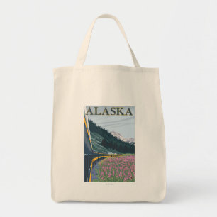 Bolso De Tela AlaskaRailroad y viaje del vintage del Fireweed