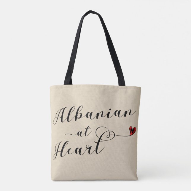 Bolso De Tela Albanés en Heart Grocery Bag, Albania (Reverso)