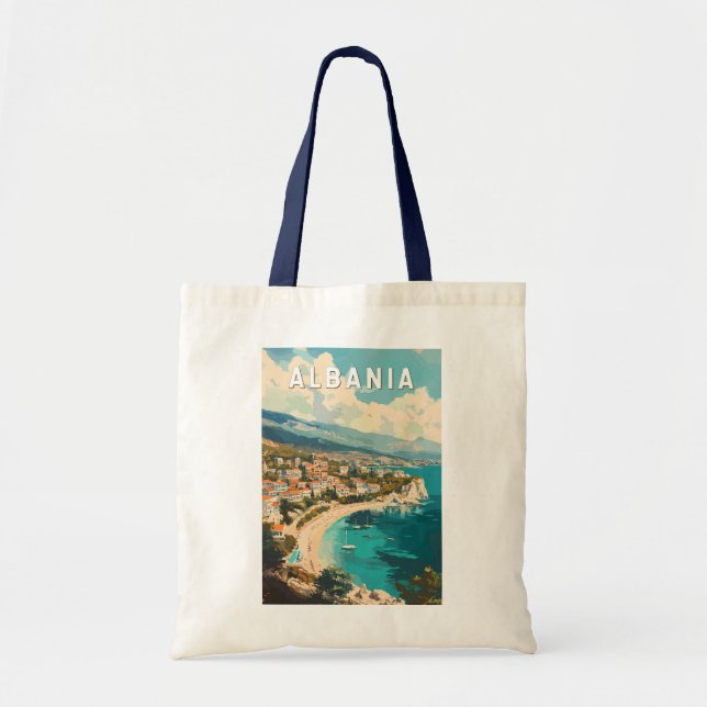 Bolso De Tela Albania Viaje al Vintage (Frente)
