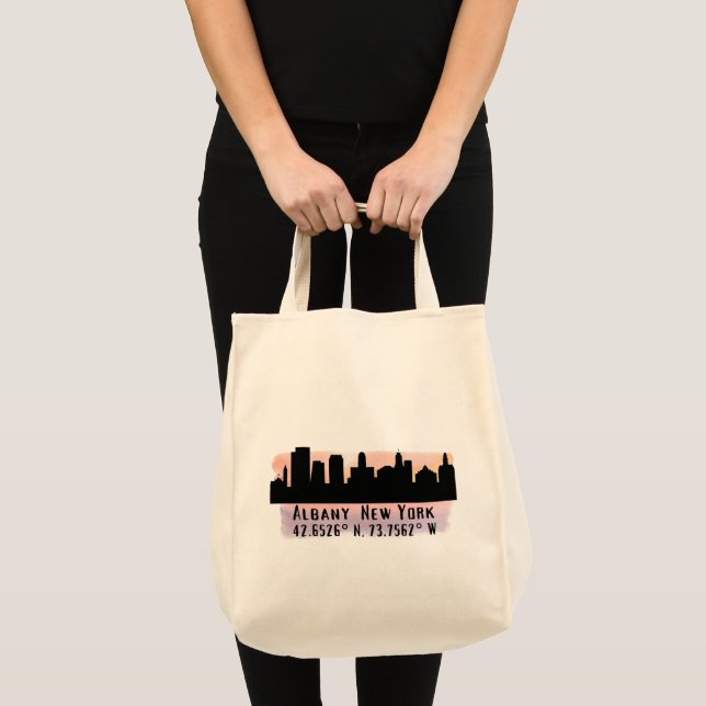 Bolso De Tela Albany NY City Skyline (Anverso (producto))