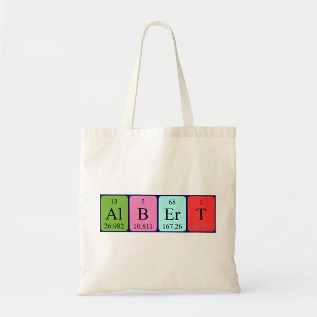 Bolso De Tela Albert nombre de tabla periódica tote bag (Frente)