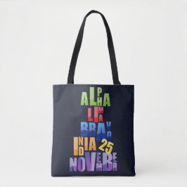 Bolso De Tela Albin 25 Alfabeto fonético