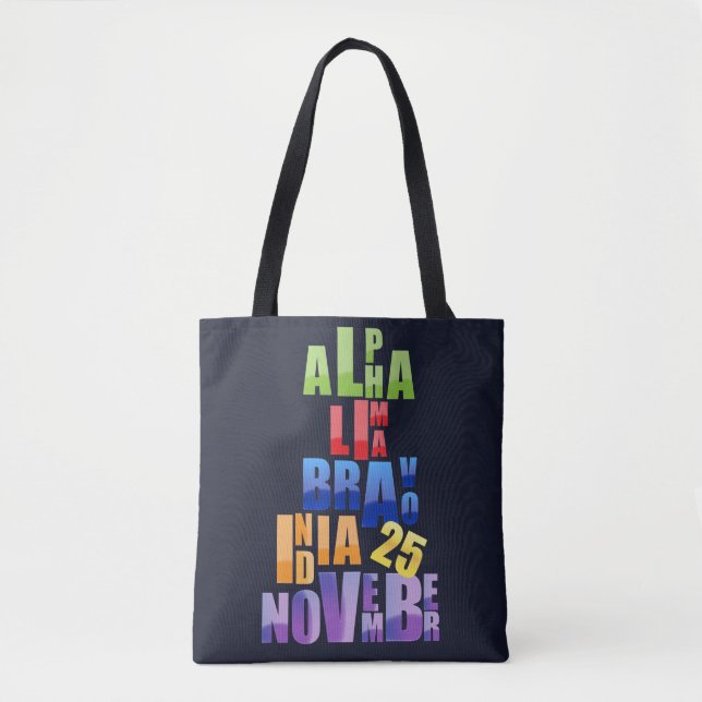 Bolso De Tela Albin 25 Alfabeto fonético (Anverso)