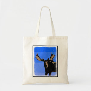 Bolso De Tela Alce en Invierno - Arte Original de Fauna