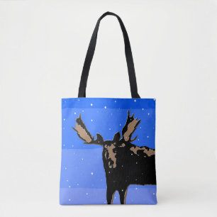 Bolso De Tela Alce en Invierno - Arte Original de Vida Silvestre