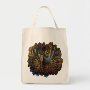 Bolso De Tela Alce Toro en Bosque de Otoño
