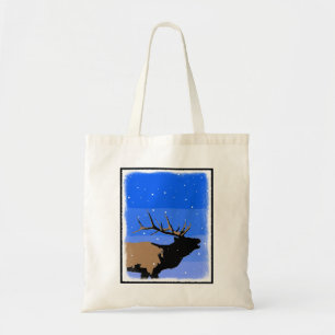 Bolso De Tela Alce torpe en invierno - Arte de vida salvaje orig
