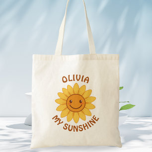 Bolso De Tela Alegre Girasol sonriente "My Sunshine"