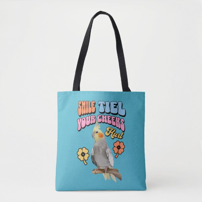 Bolso De Tela Alegre loro de Cockatiel (Anverso)