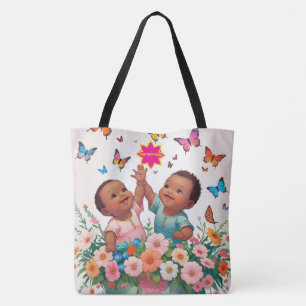 Bolso De Tela Alegre mariposa tote-cute y arte de flores