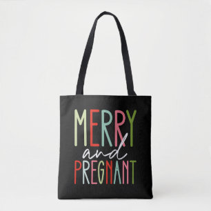 Bolso De Tela Alegre y Embarazada Embarazo Navidad Mamá