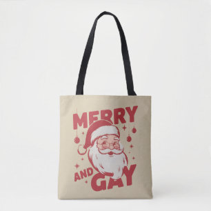 Bolso De Tela Alegre y gay Santa Lgbtq Navidad Ho Ho Homo Vintag
