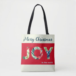Bolso De Tela Alegría Brillante y Elegante al Mundo Feliz Navida