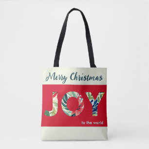 Bolso De Tela Alegría Brillante y Elegante al Mundo Feliz Navida