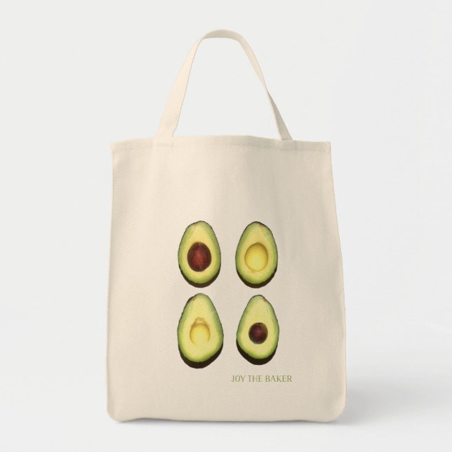 Bolso De Tela Alegría el tote del ultramarinos del aguacate del (Frente)