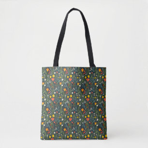 Bolso De Tela Alegría en flor: Patrón floral de primavera