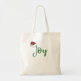 Bolso De Tela Alegría en verde con Santa Hat