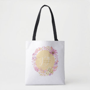 Bolso De Tela Alegría floral del Señor Acuarela