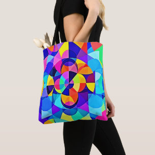 Bolso De Tela Alegría geométrica vibrante