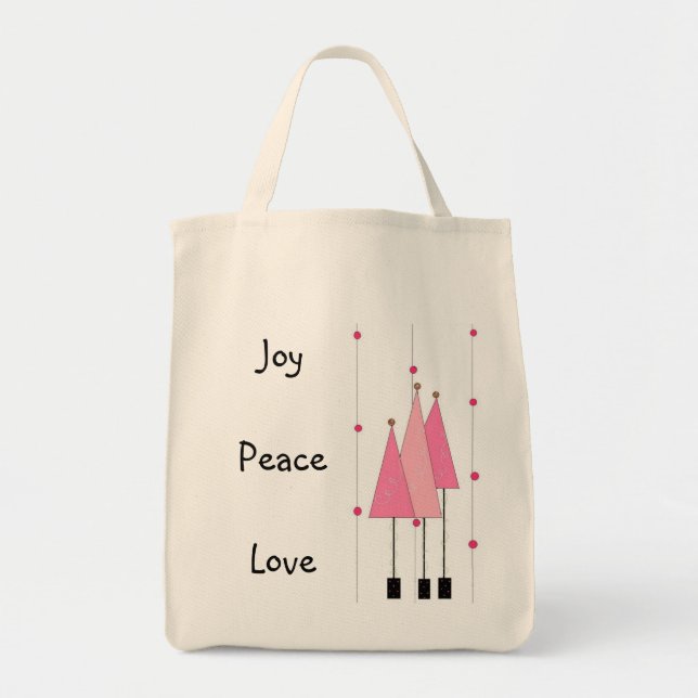 Bolso De Tela Alegría paz amor... (Frente)