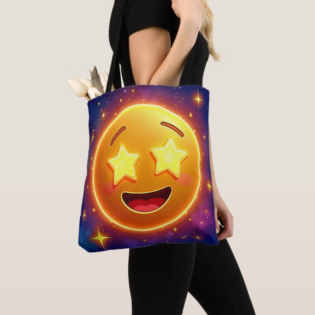 Bolso De Tela Alegría por la Emoji estrellada (Detalle)
