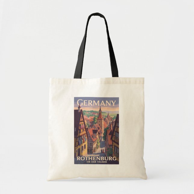 Bolso De Tela Alemania Arte de Ilustracion Rothenburg ob der Tau (Frente)