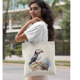 Bolso De Tela Aleta en una acuarela de roca