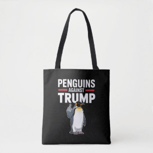 Bolso De Tela Aletas de pingüino arriba resisten a los pingüinos