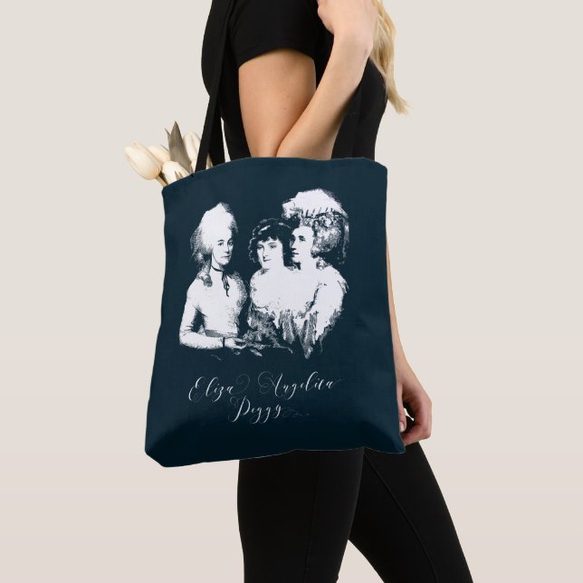 Bolso De Tela Alexander Hamilton. Eliza, angélica, Peggy (Detalle)