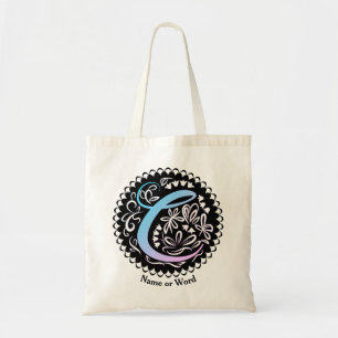 Bolso De Tela Alfabeto C Monograma Escritura a mano