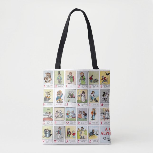 Bolso De Tela Alfabeto de gato, Louis Wain (Anverso)