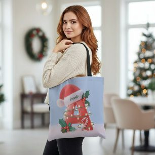 Bolso De Tela Alfabeto de Navidad personalizado 'A'