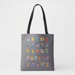 Bolso De Tela Alfabeto de Plaza Sésamo personalizable