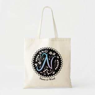 Bolso De Tela Alfabeto N Monograma Escritura a mano