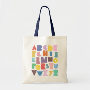 Bolso De Tela Alfabeto retro geométrico