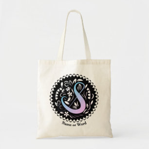 Bolso De Tela Alfabeto S Monograma Escritura A Mano