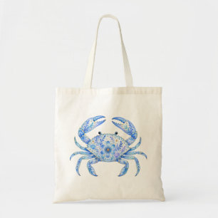 Bolso De Tela Alfarería de cangrejo con tema floral