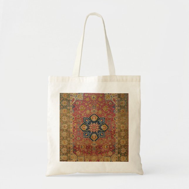 Bolso De Tela Alfombra de Kashan dorado rojo alfombra asiática p (Frente)